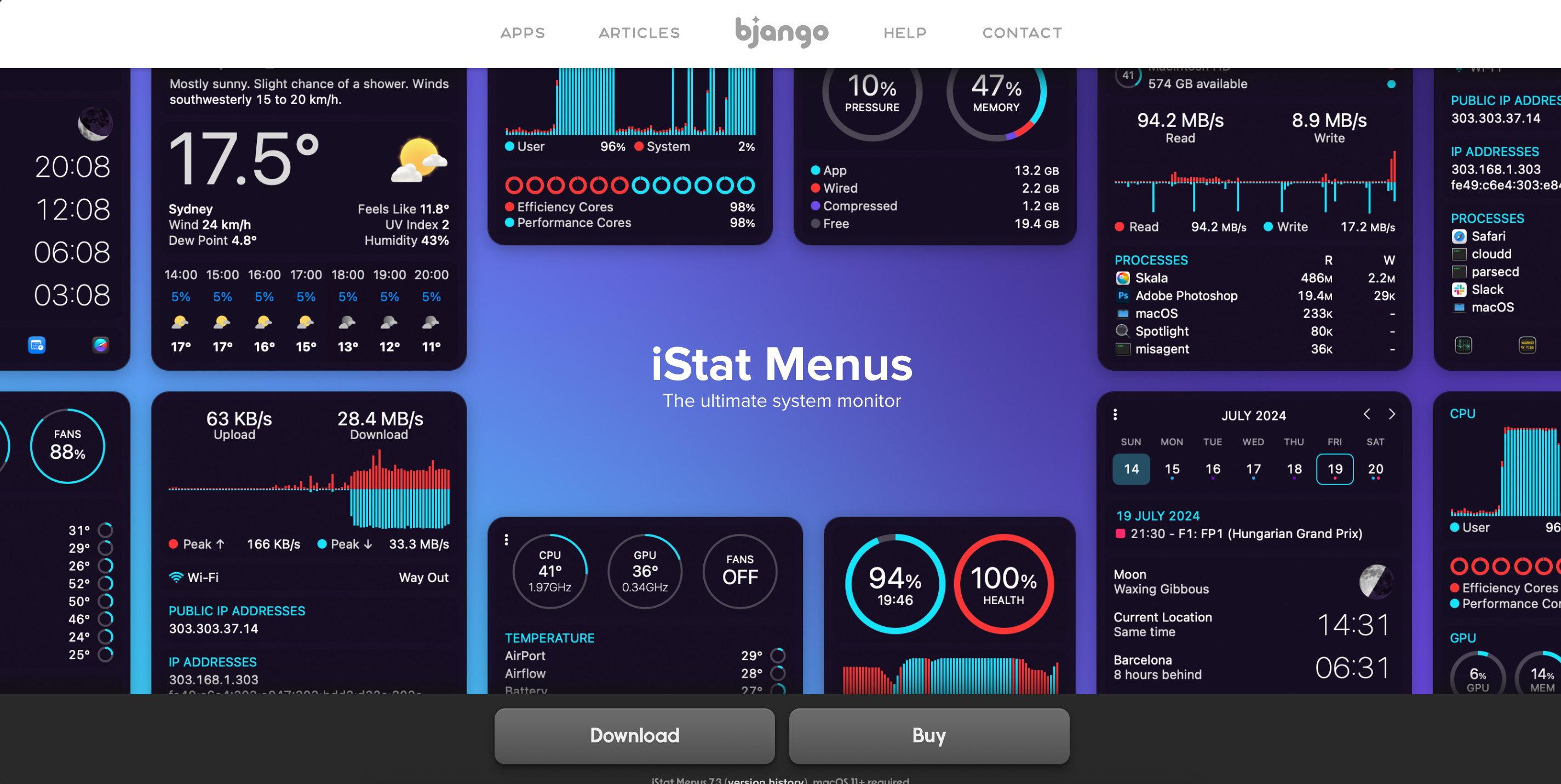 iStat Menus screenshot